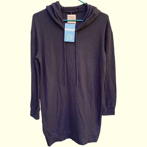Chaser Long Sleeve Black Hoodie Dress Sz Small NWT - Picture 8 of 9
